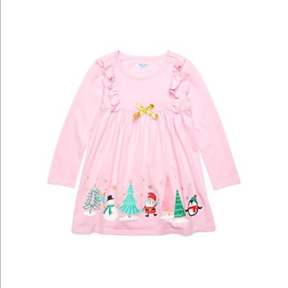 Lightning Bug Toddler LongSleeve Ruffle Dress Pink